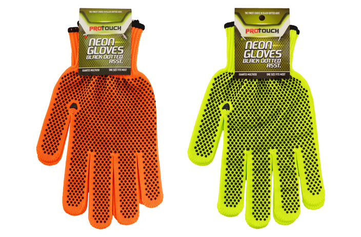 RUBBER DOT WORK GLOVES NEON