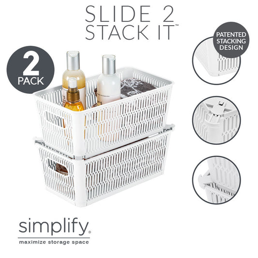 SLIDE-N-STACK SHELF STORAGE 2PK SMALL
