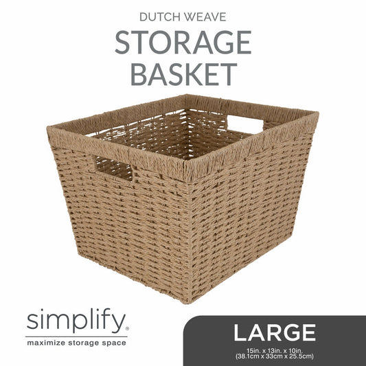 DUTCH WEAVE BASKET LRG 15X13X10