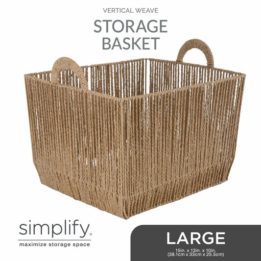 VERTICAL WEAVE BASKET 15X13X10