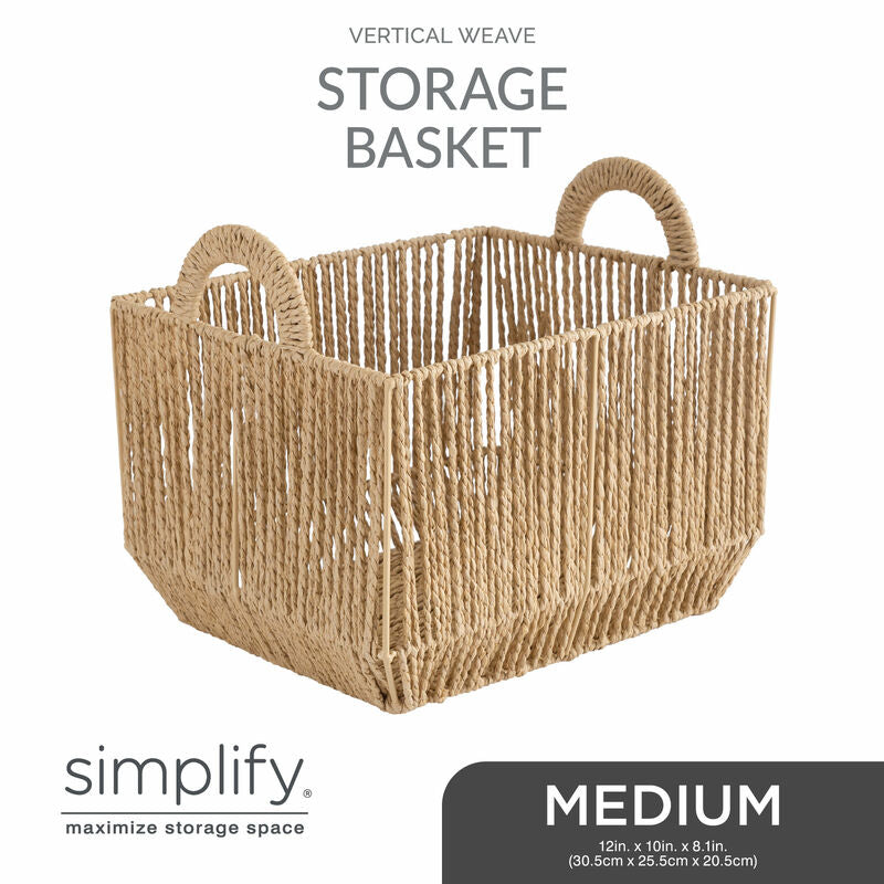 VERTICAL WEAVE BASKET 12X10X8