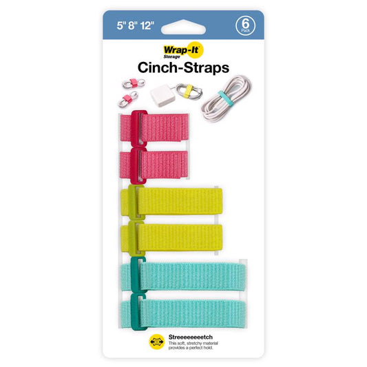 WRAP-IT CINCH STRAPS 6PK PASTEL