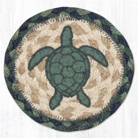 JUTE COASTER AQUA TURTLE