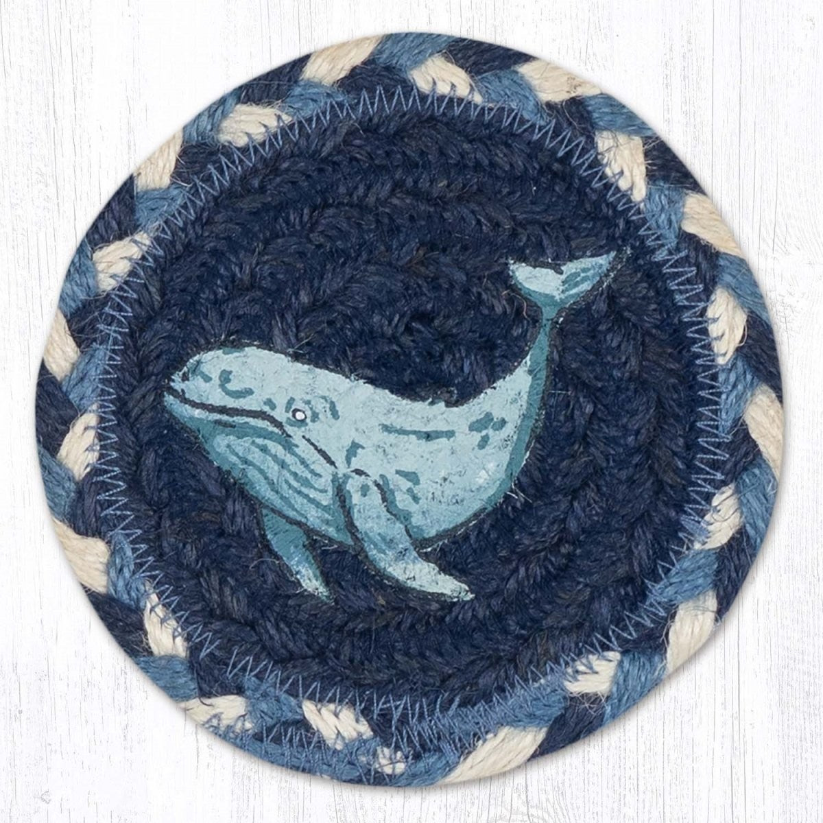 JUTE COASTER WHALE