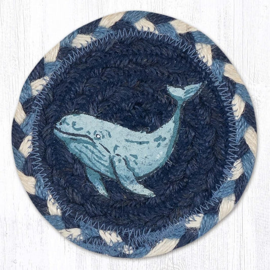 JUTE COASTER WHALE