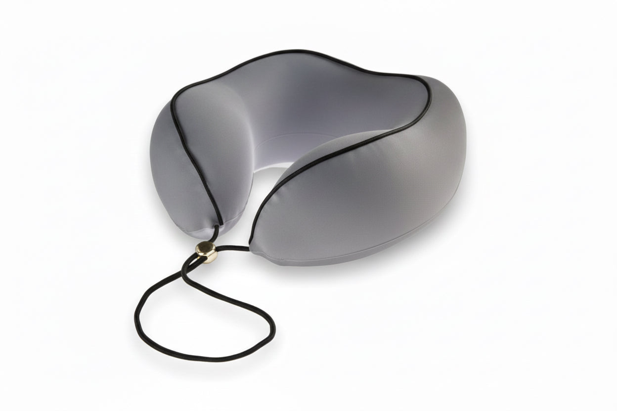 NECK PILLOW MEMORY FOAM GREY