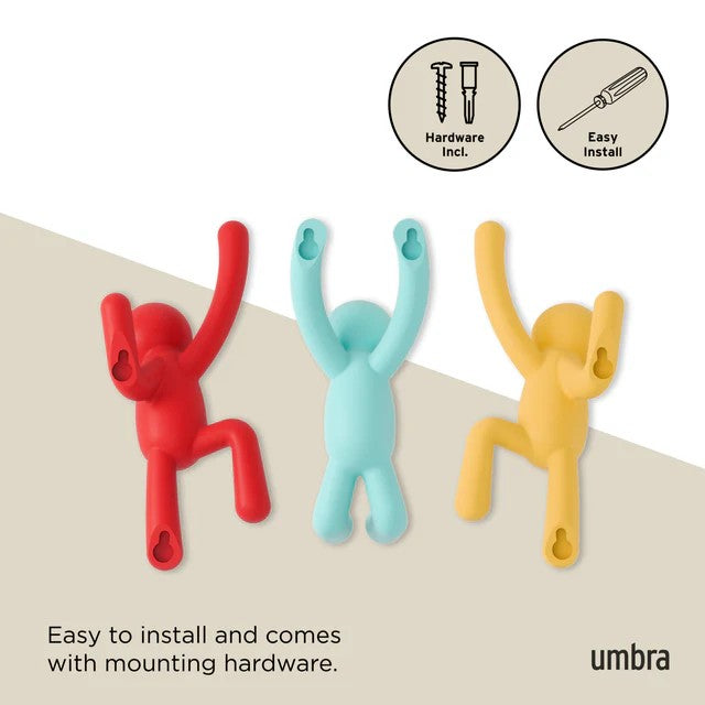 BUDDY HOOKS MULTI-COLOR 3PK