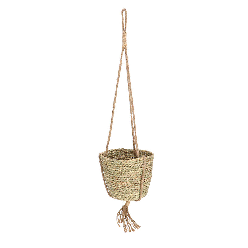 WOVEN GRASS HANGING PLANTER SMALL