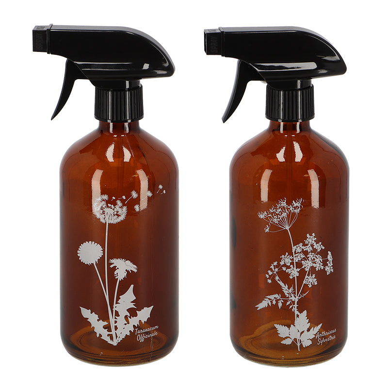 GLASS WILDFLOWER SPRAY BOTTLE BROWN