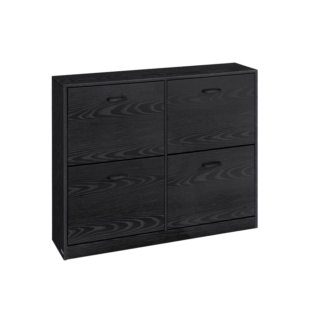 4 FLAP SHOE CABINET BLACK