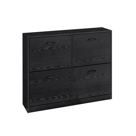 4 FLAP SHOE CABINET BLACK