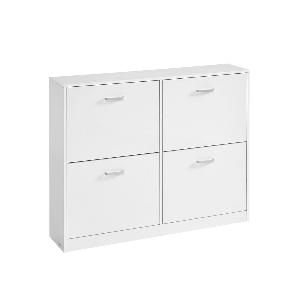 4 FLAP SHOE CABINET WHITE