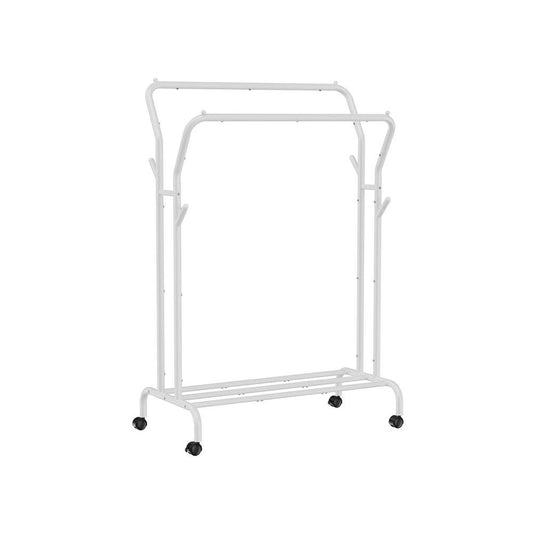 DOUBLE ROD GARMENT RACK WHITE
