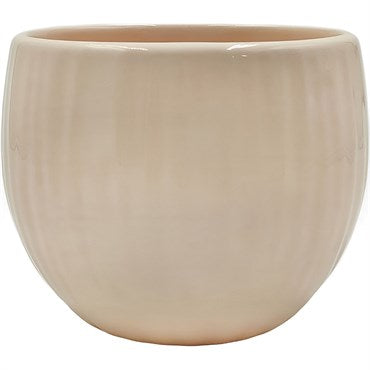 GLOSSY BEIGE CERAMIC POT 4.8"