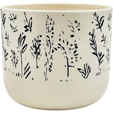 STENCILED PLANTS POT 5"
