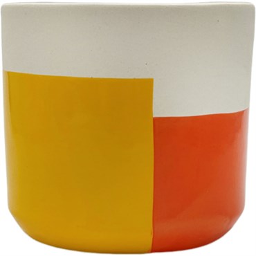 CERAMIC POT CANDYCORN 5.3"