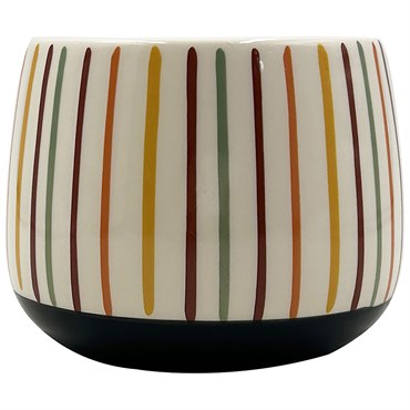 MATTE MULTI COLOR STRIPES POT 5.3"