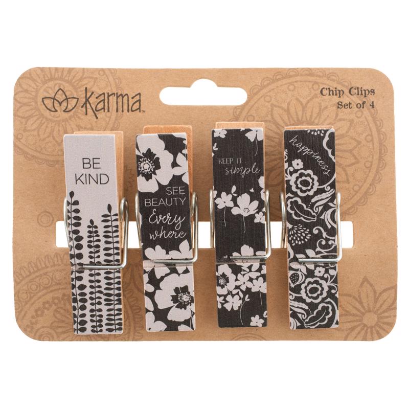 BAG CLIPS BLACK FLORAL