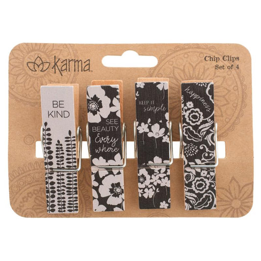 BAG CLIPS BLACK FLORAL