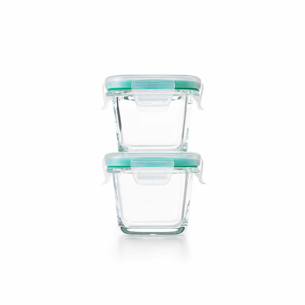OXO GG SMART SEAL CONTAINER 4PC MINI SQUARE GLASS SET