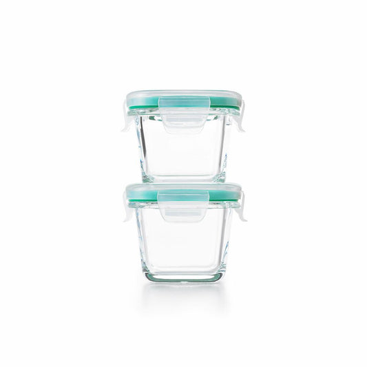OXO GG SMART SEAL CONTAINER 4PC MINI SQUARE GLASS SET