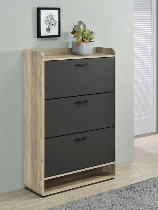 DENIA 3 TIER SHOE CABINET GREY