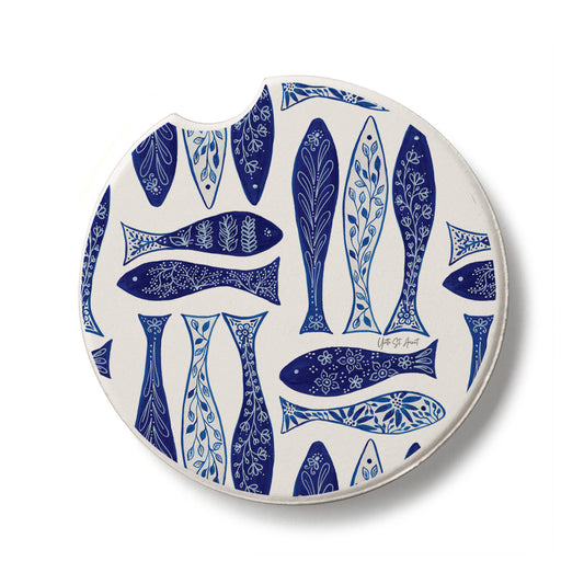 CAR COASTER CHINOISERIE FISH