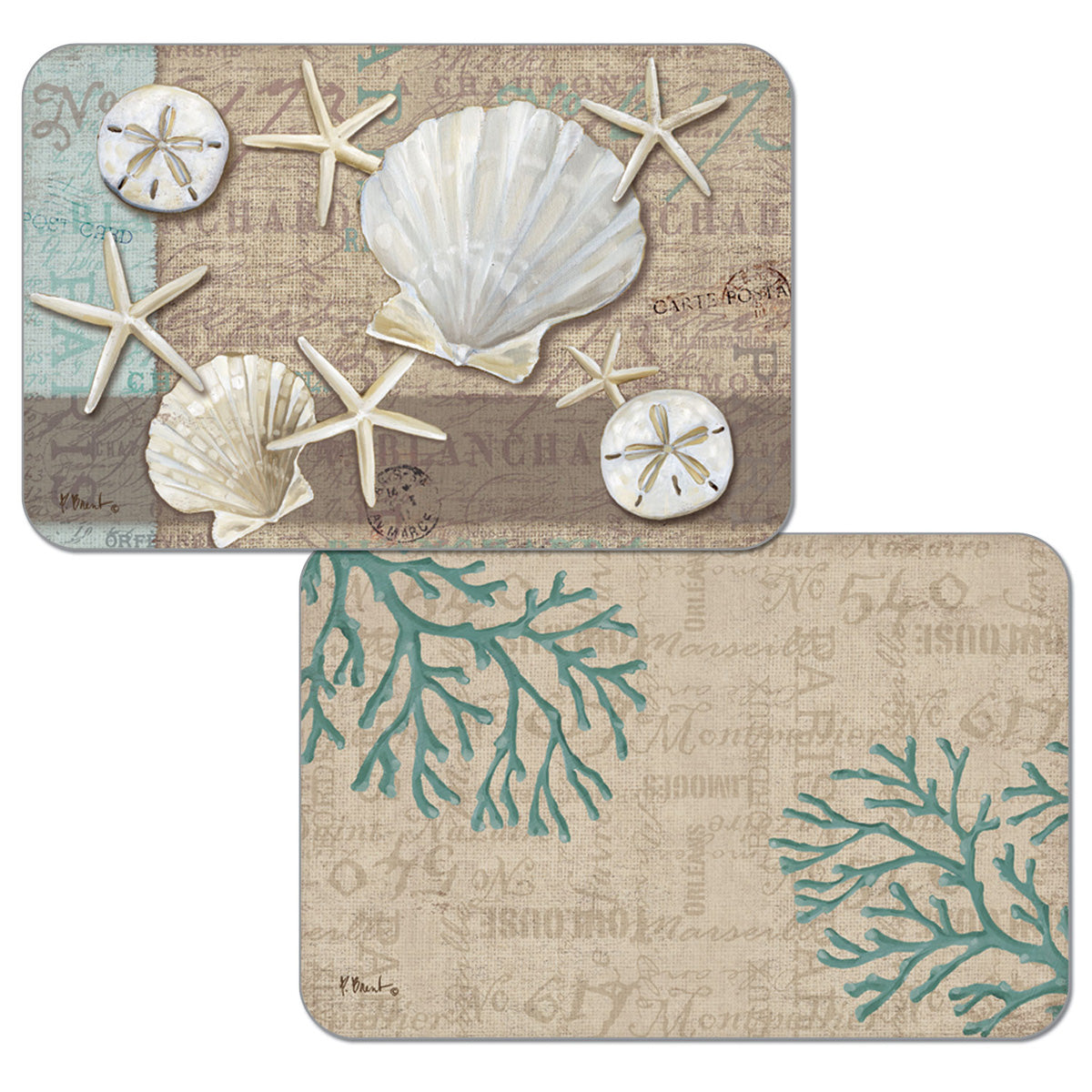PLACEMAT LINEN SHELLS REVERSIBLE