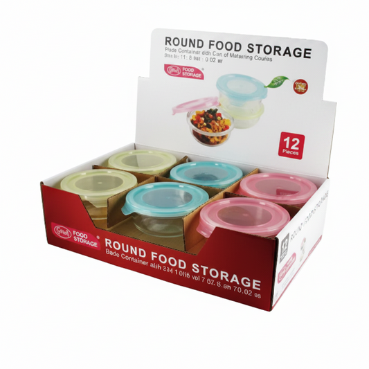 STORAGE CONTAINER GLASS ROUND 13.5 OZ