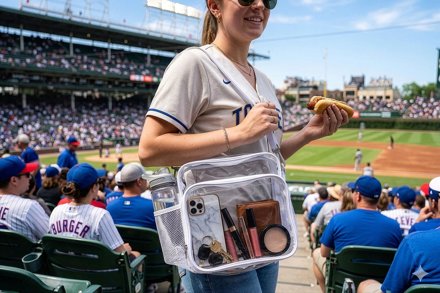 STADIUM TOTE BAG CLR/WHT