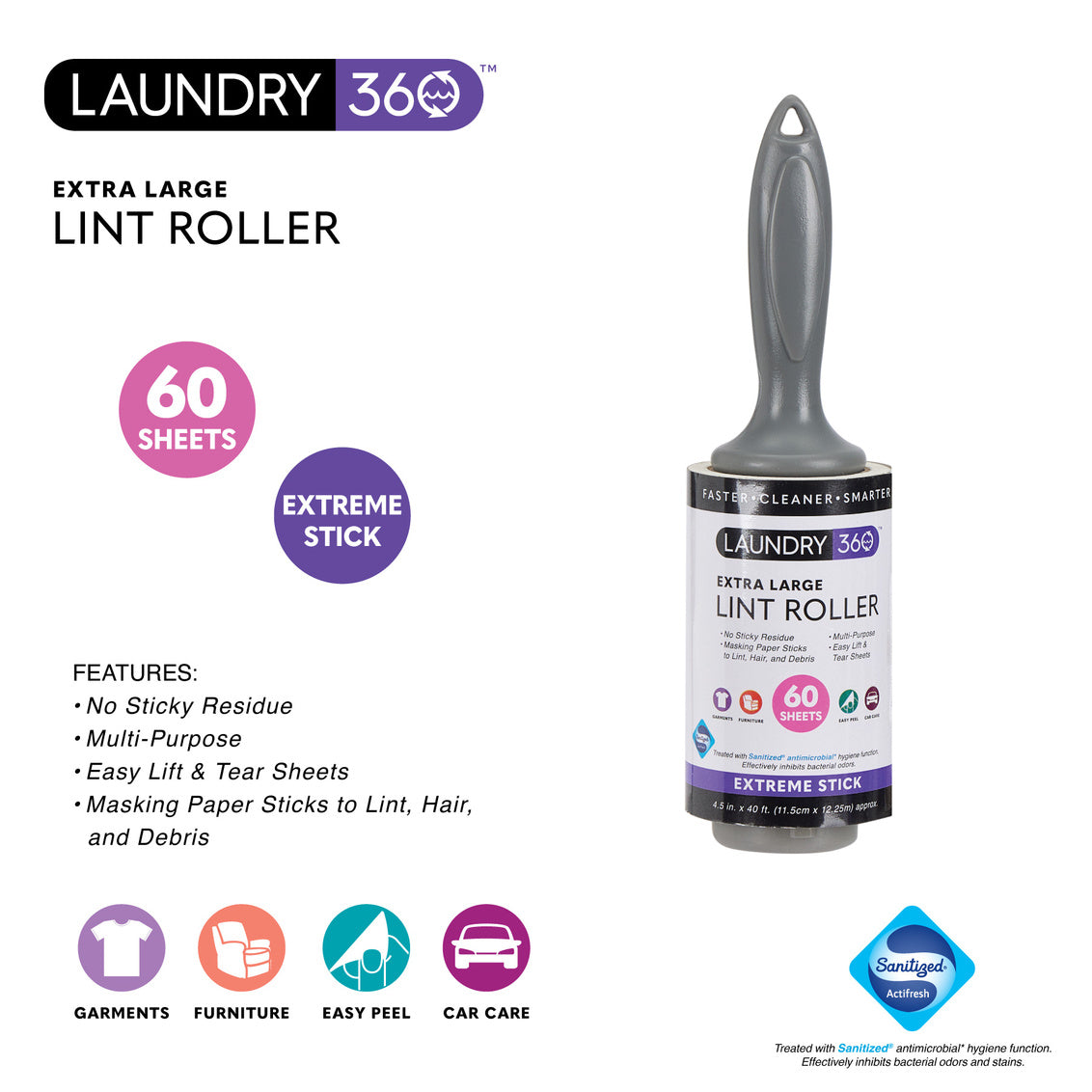 LINT ROLLER XLARGE 60 SHEETS