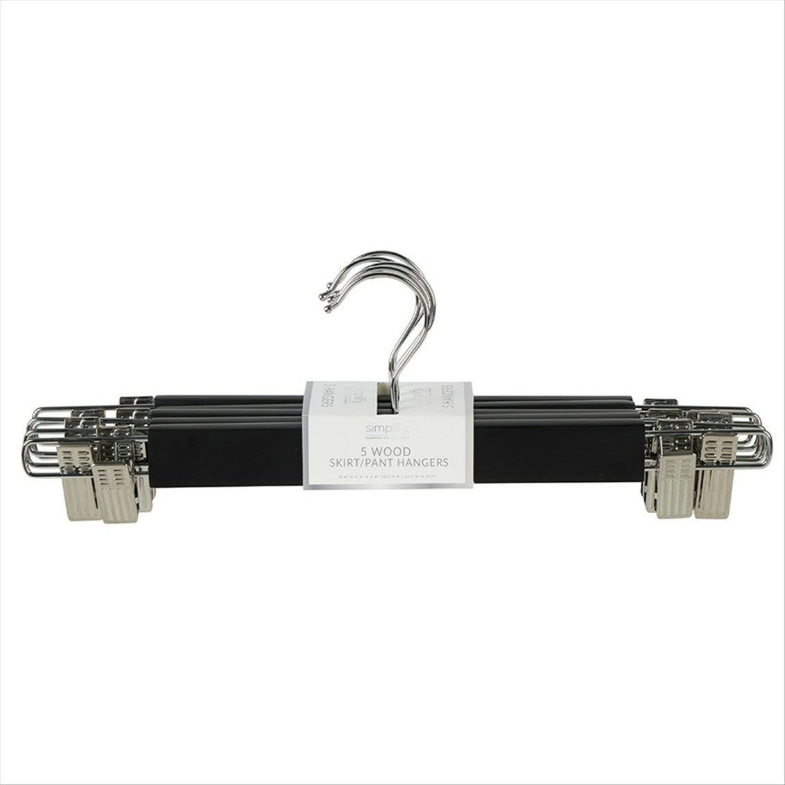 SKIRT/PANT HANGERS WOOD BLK 5CT