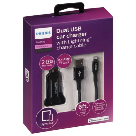 PHILIPS CHARGING PACK 2 USB 6' BLACK