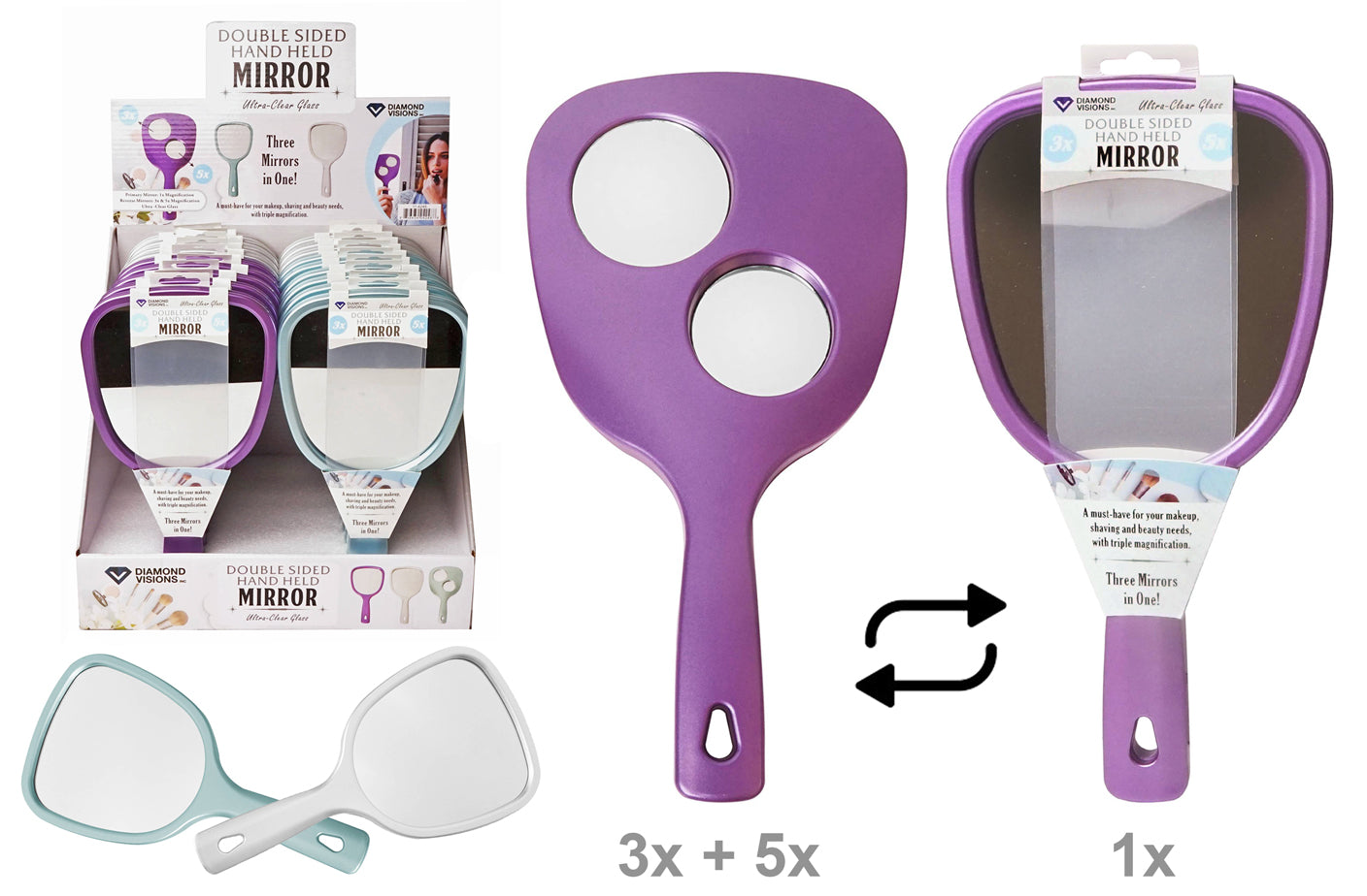 HANDHELD MIRROR DUAL SIDED