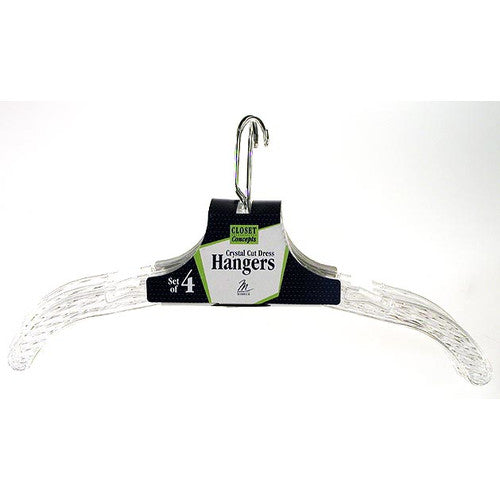 CRYSTAL CLEAR DRESS HANGER 4PK
