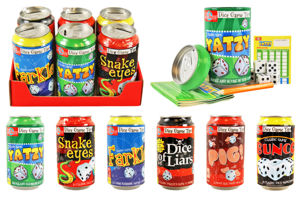 TIN CAN DICA GAME ASSTD