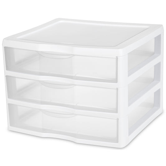 WIDE 3 DRAWER UNIT WHITE