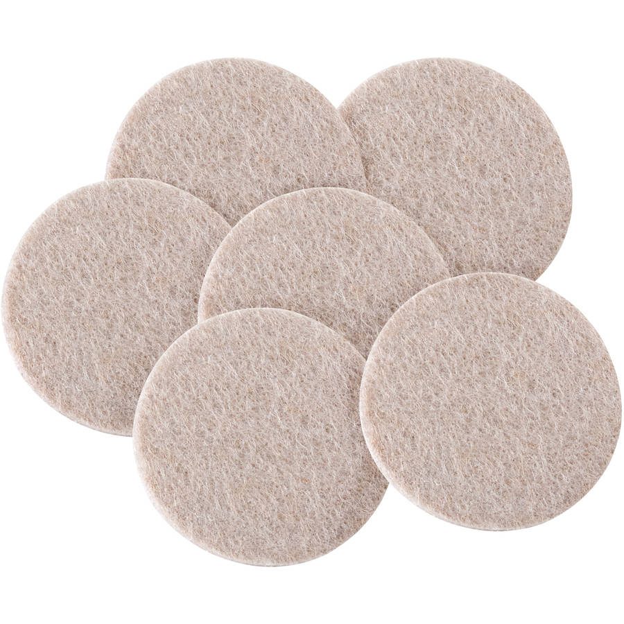 FELT PADS 2" RND ADH OAT 6PK
