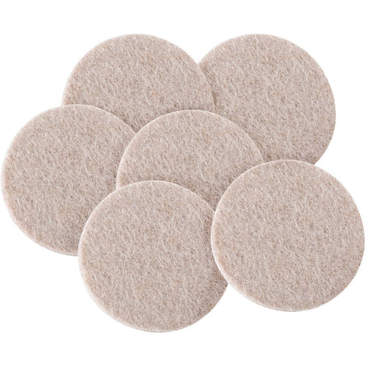 FELT PADS 2" RND ADH OAT 6PK
