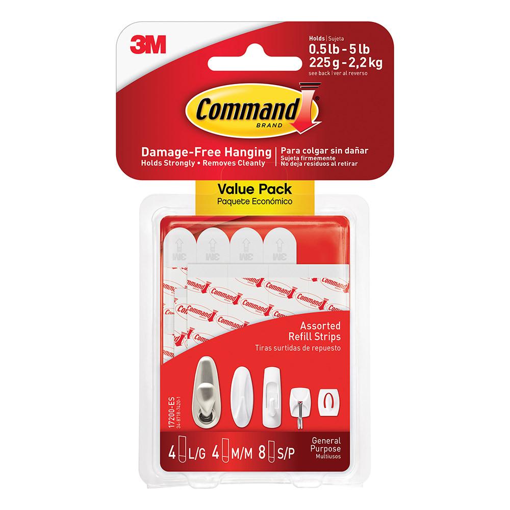 COMMAND REFILL STRIPS ASST 16CT