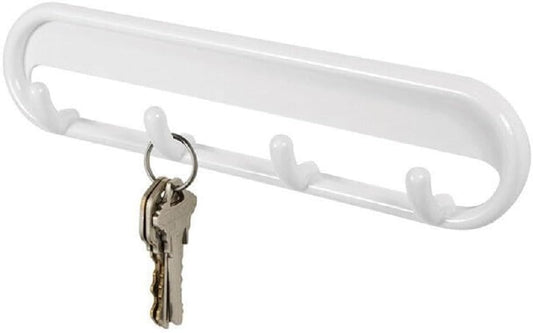 4 HOOK KEY RACK WHITE