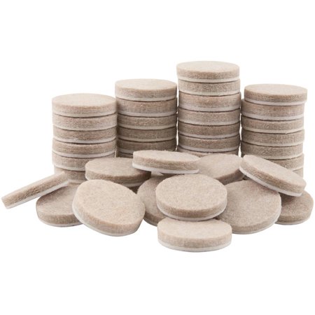 FELT PADS 1" RND HD ADH OAT 48PK