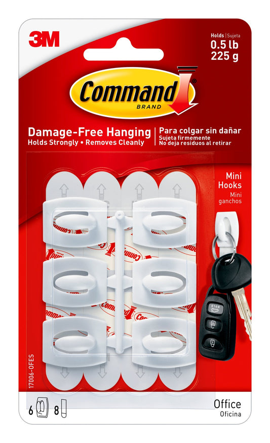 COMMAND MINI HOOKS .5# 6HKS