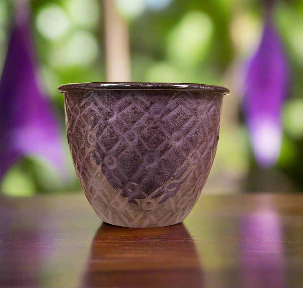 IRONSTONE DIAMOND PLANTER 5" PLUM