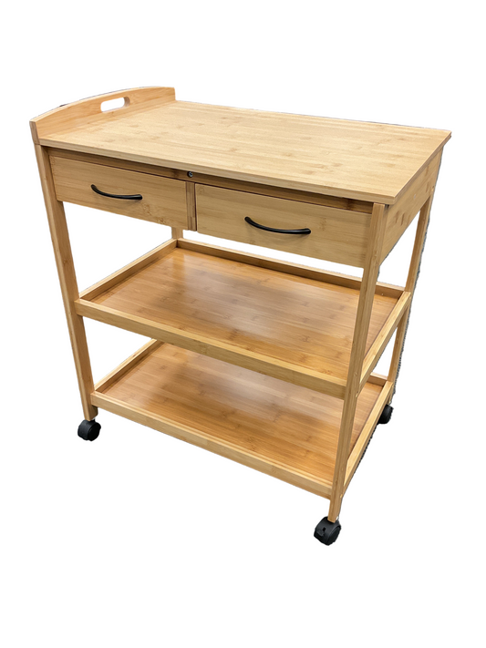 BAMBOO MICROWAVE CART
