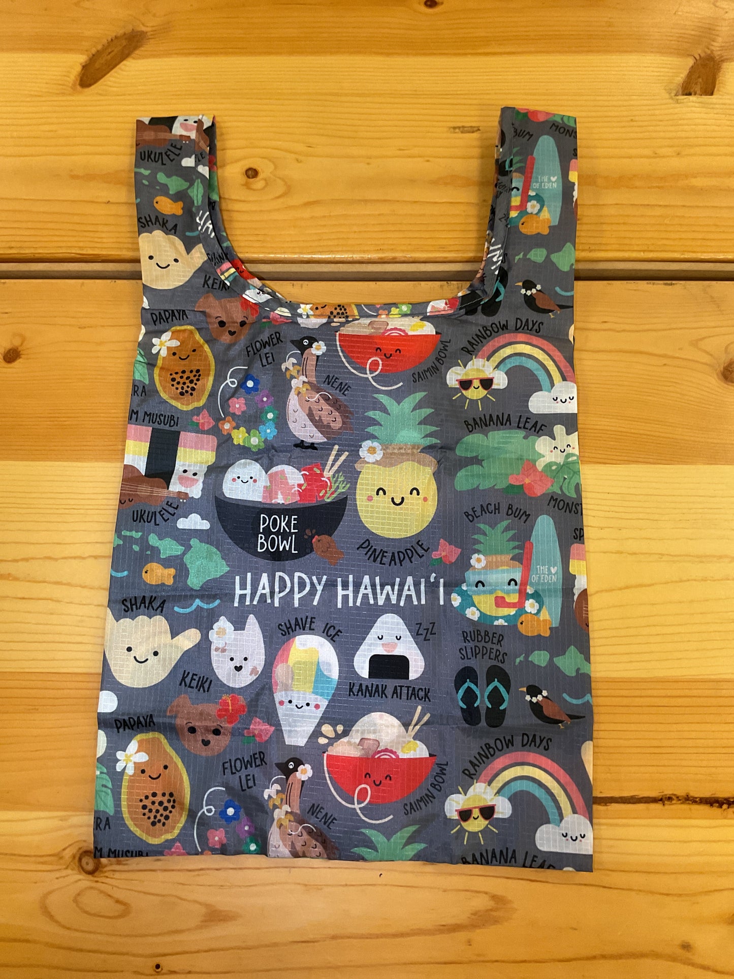 EDEN SMALL TOTE HAPPY HAWAII GREY