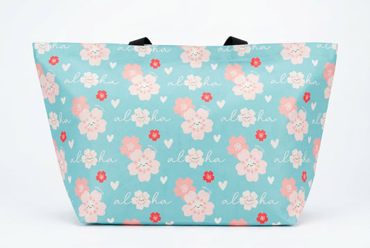 EDEN CRINKLE ZIP BAG ALOHA SAKURA LT BLUE