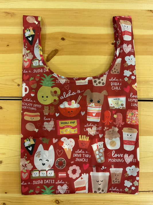 EDEN MED TOTE LOVE & ALOHA IS RED