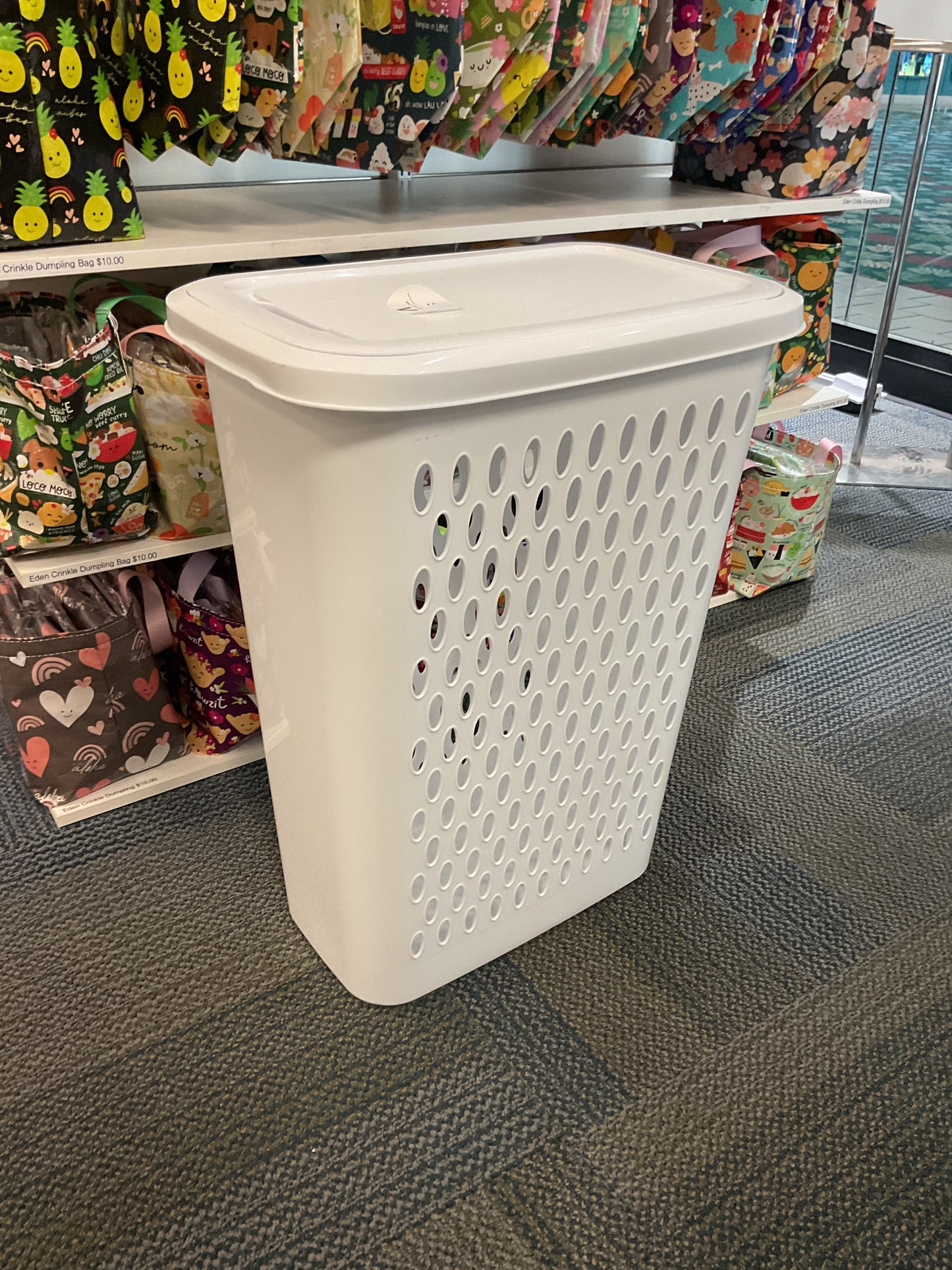 SLIM LAUNDRY HAMPER WHITE