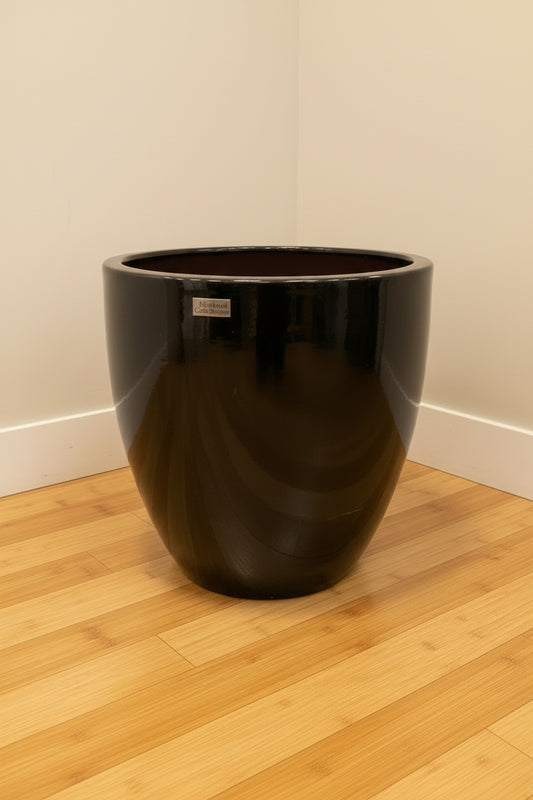EGG PLANTER 14.2" GLOSSY BLACK